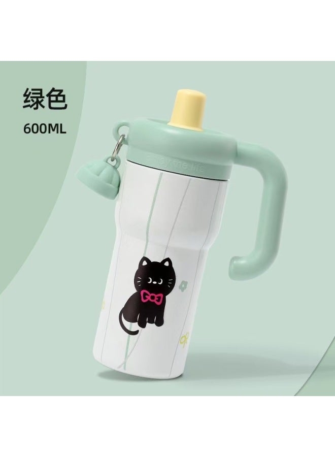 Cartoon Creative Kitten Ice Cup Outdoor Portable Large Capacity Handle Cup High Color Value Cute Girl Thermos Cup