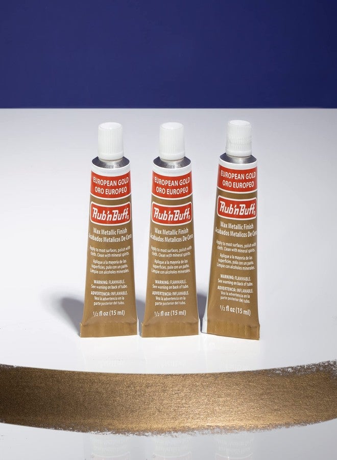 AMACO Rub n Buff Wax Metallic Finish - 3 Rub n Buff European Gold 15ml Tubes - Versatile Gilding Wax for Finishing Furniture Antiquing and Restoration - Rub and Buff Colors Set of Three - Image 2