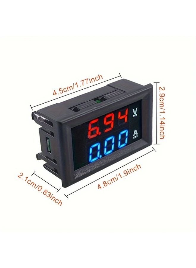 2pcs Red And Green Digital Voltmeter Ammeter DC 100V 10A Dual LED Display Panel - Image 3