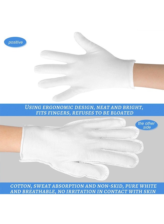 5 pairs of cotton gloves, white gloves, etiquette inspection and work, SPA moisturizing eczema gloves  - Image 5