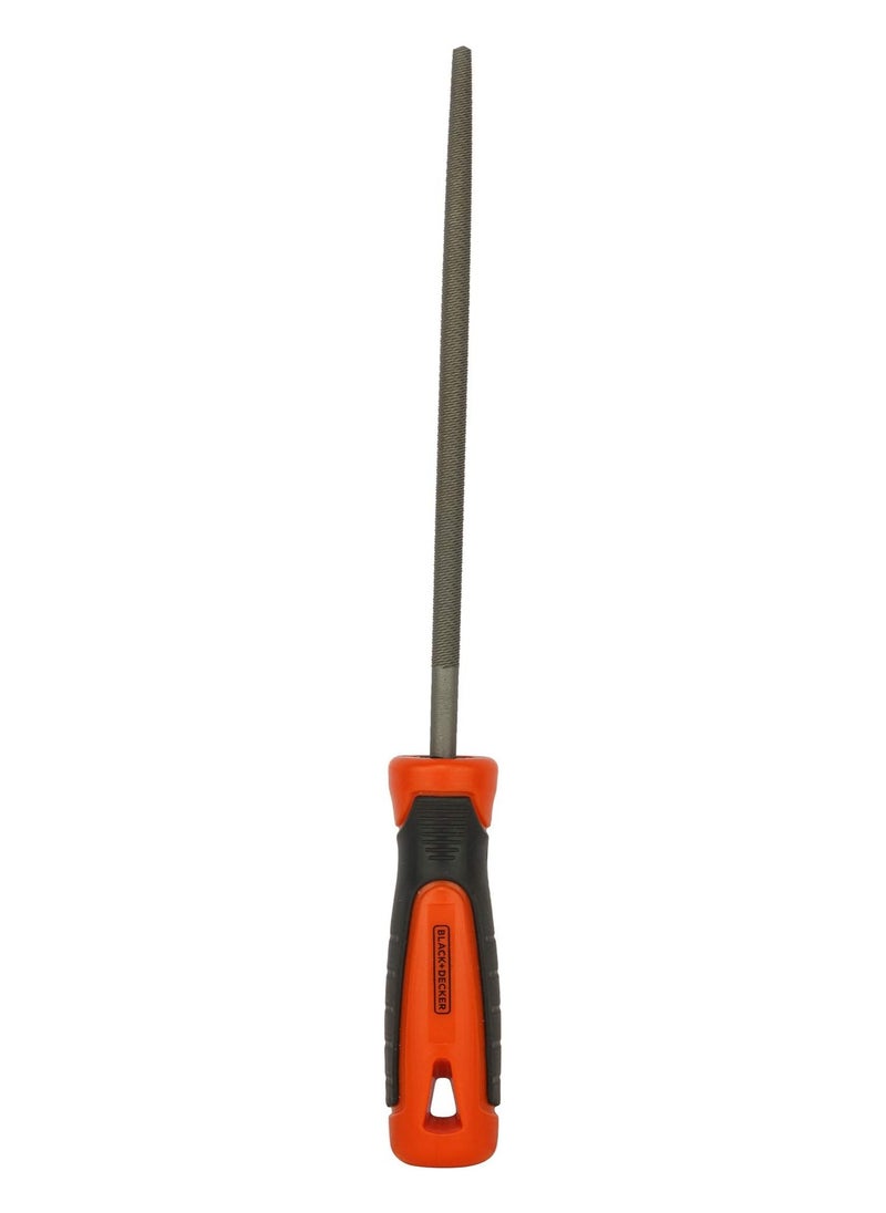 BLACK+DECKER Black+Decker 200mm 2Nd Cut Bimaterial Handle Steel Round File. Bdht22145  - Image 1