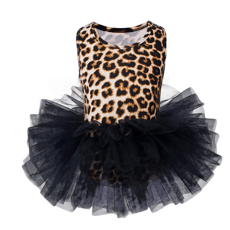 Tutu.kk Toddler Girls Ballet Tutu Dress Leopard Print Camisole Dance Leotard for Party and Costume 2-8 Years 5-6T - Image 4