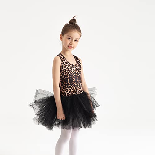 Tutu.kk Toddler Girls Ballet Tutu Dress Leopard Print Camisole Dance Leotard for Party and Costume 2-8 Years 5-6T - Image 5