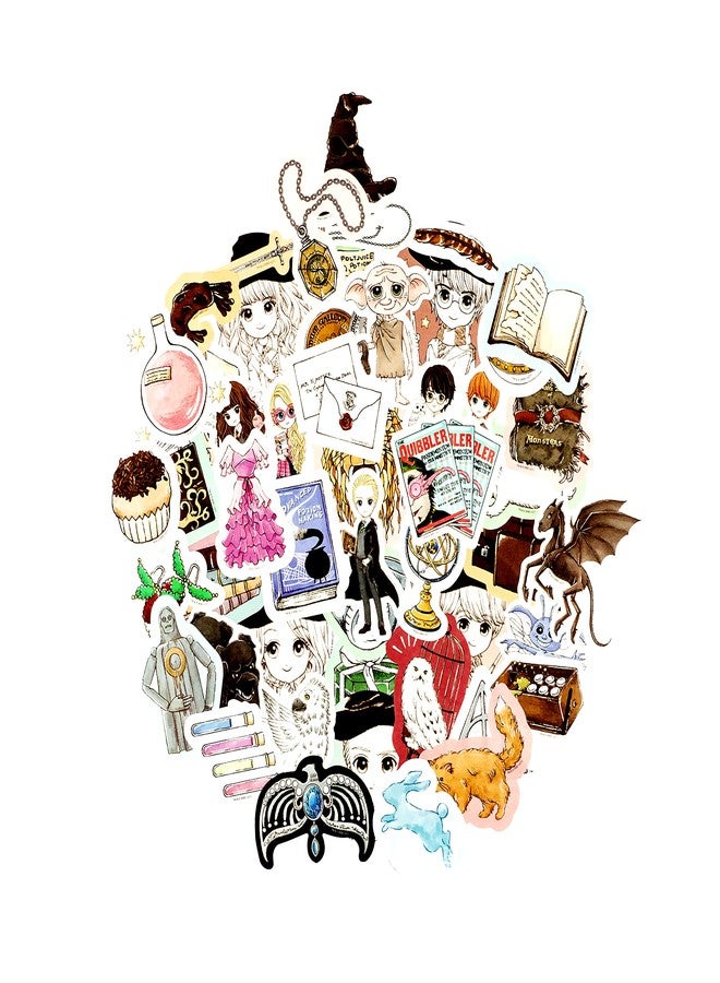 Conquest Journals Harry Potter Magical Characters & Icons Sticker Pack, Officially Licensed, Set of 50, Waterproof and UV Resistant, Great for All Your Gadgets, Potterfy All The Things - Image 1
