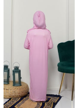 Altobeh Children's Prayer Set Practical One Piece Patterned Sleeves Removable Headscarf Lycra Hijab Dress (6-12 Years) 925-0301  - Image 5