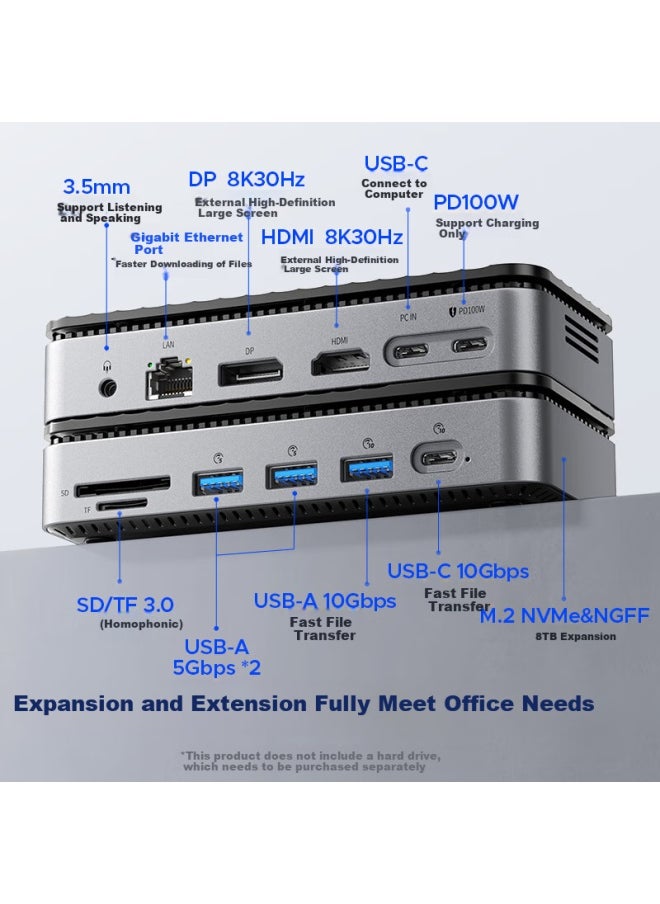 Orico Orico Hard Drive Enclosure Expansion Dock M.2 Solid State Drive Enclosure Type-c To Hdmi/dp Converter Desktop Extended Screen 4k Compatible With Apple Laptop Expansion Dock M2p11  - Image 1