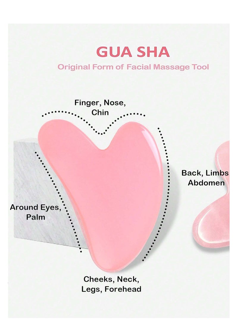 Gua Sha Facial Massage Tool Set – Natural Stone Face Massager for De-Puffing, Relaxation, and Skin Radiance - Image 3