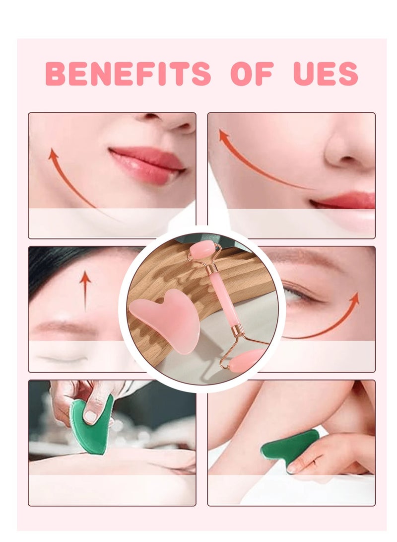 Gua Sha Facial Massage Tool Set – Natural Stone Face Massager for De-Puffing, Relaxation, and Skin Radiance - Image 5