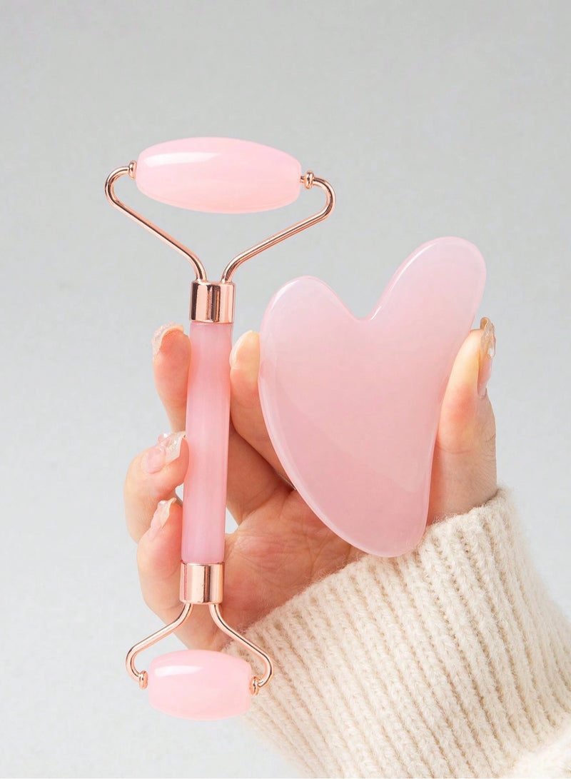 Gua Sha Facial Massage Tool Set – Natural Stone Face Massager for De-Puffing, Relaxation, and Skin Radiance - Image 1