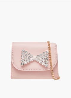 Flora Bella By Shoexpress Girls Bow Embellished Crossbody Bag With Chain Strap And Button Closure Ramadan Collection  - Image 1