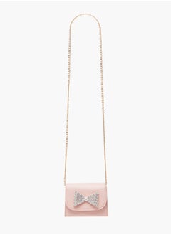 Flora Bella By Shoexpress Girls Bow Embellished Crossbody Bag With Chain Strap And Button Closure Ramadan Collection  - Image 2