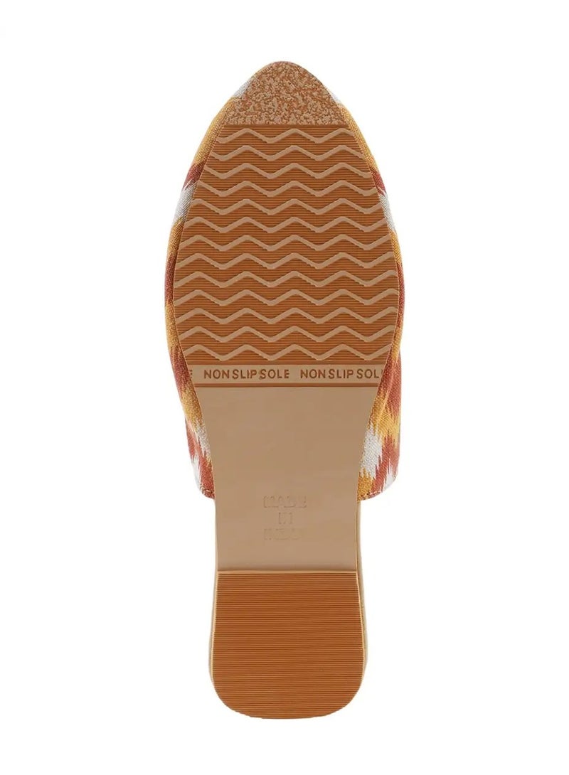 Mishkat Printed Babouche Slippers LF-1088 (Yellow & Rust) - Image 4