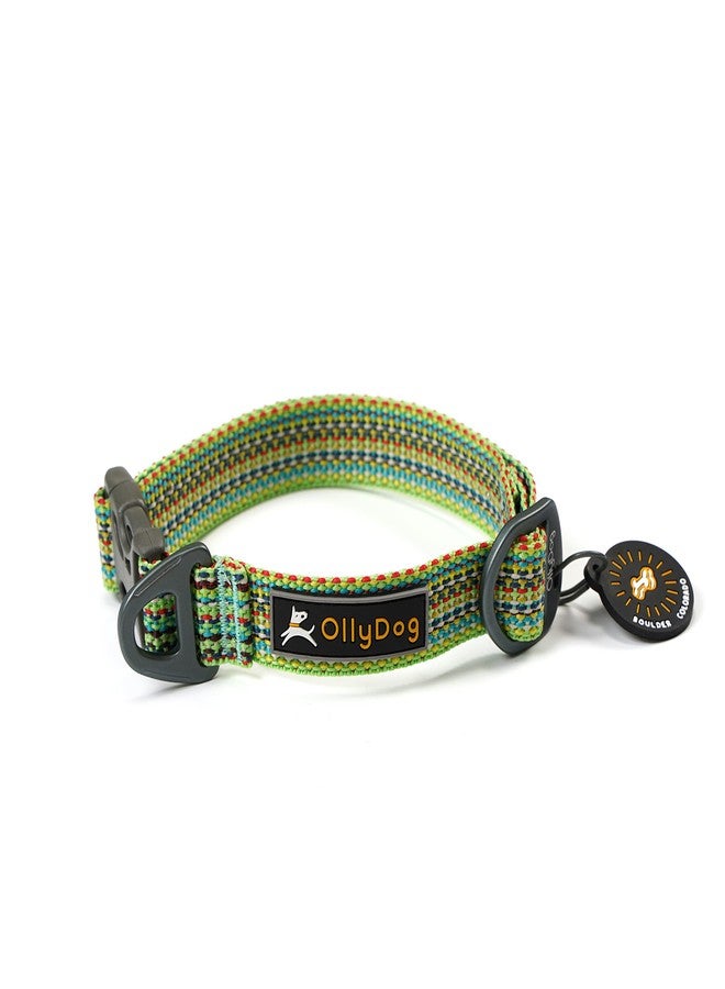 OllyDog طوق تدريب للكلاب قابل للتعديل من OllyDog Rescue مزود بإبزيم متين، خفيف الوزن، مناسب للكلاب الكبيرة والمتوسطة والصغيرة (صغير، أخضر بريزم) - Image 1