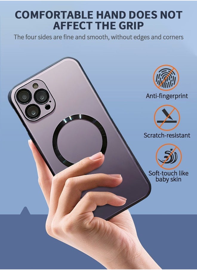 Case for IPhone 14 Pro Max 6.7 Inch Case, Magnetic Case Compatible with MagSafe, Anti-Scratch Simple Gradient Color Shell Lens All-inclusive Protective luxury Cover