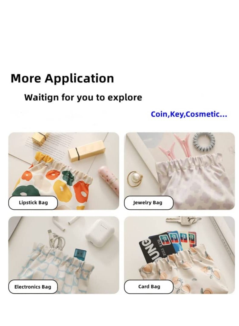 Excefore Pocket Cosmetic Bags Makeup Bags for Travel Small Toiletry Bags Coin Purse Waterproof Portable  No Zipper Storage for Headphones Card Key 4PCS - Image 3