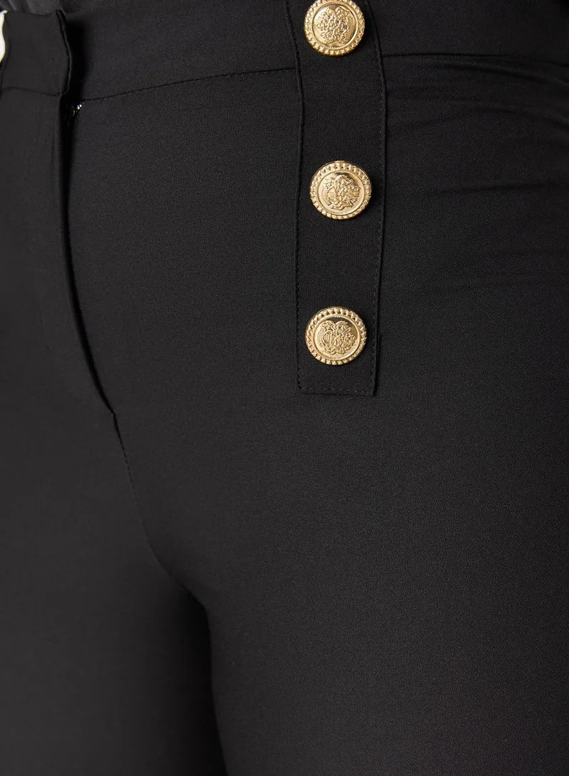 ترينديول كيرف Button Detail High Waist Pants