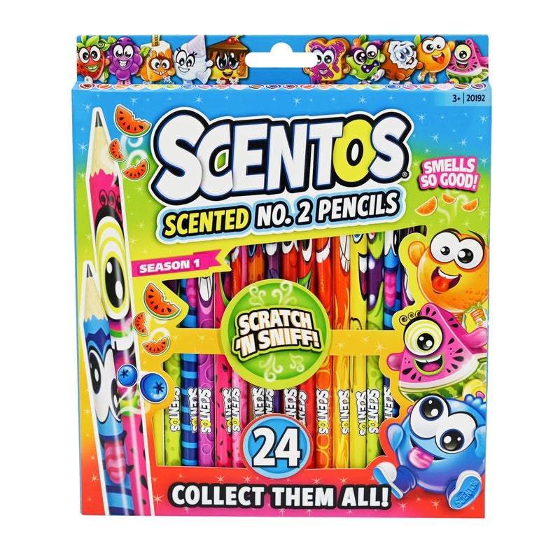 Scentos Scented Pencils for Kids - No. 2 Lead Pencils - Cute Pencil - For Ages 3 and Up - 24 Pack - Image 1