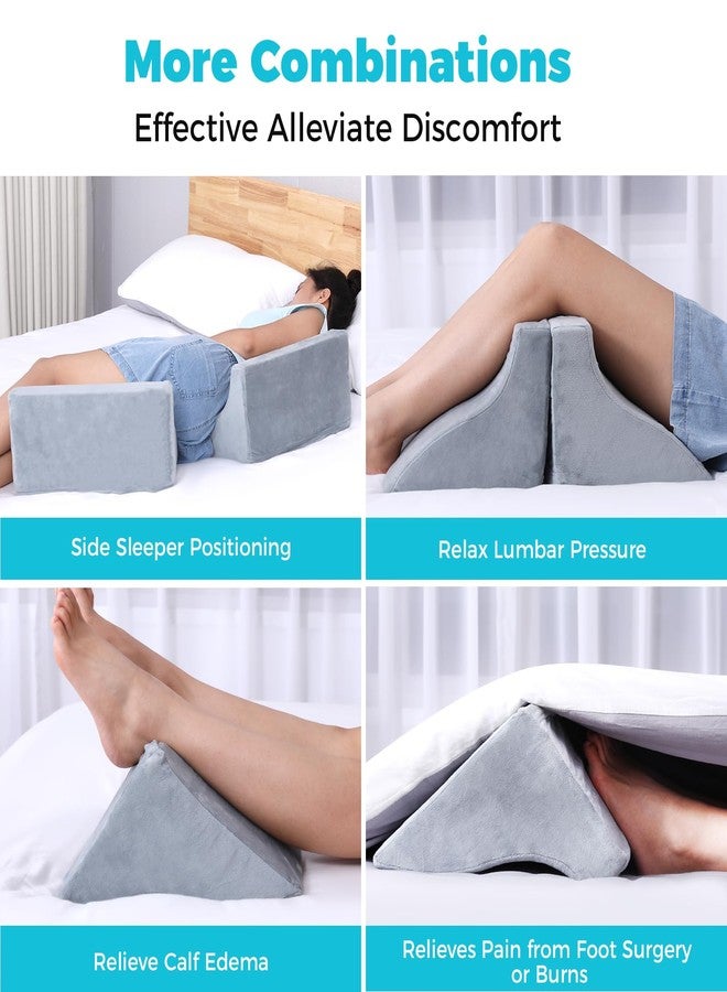Fewener 2 Pack Small Wedge Pillow for Sleeping, Wedges & Body Positioners, Back Pillow for Side Sleeper & Back Pain Relief & Bed Sores - Image 2