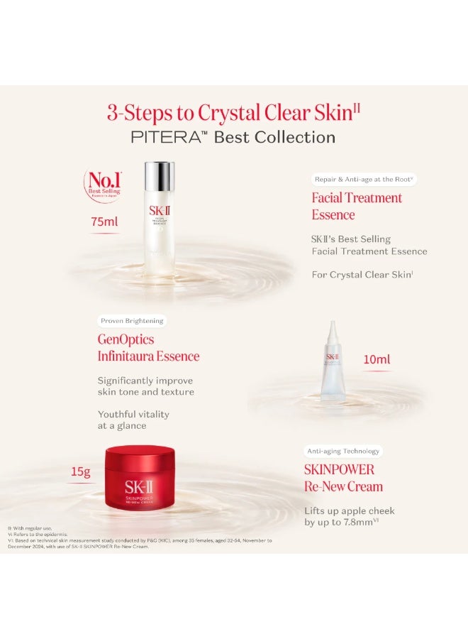 SK-II PITERA™ Best Collection Kit, Facial Treatment Essence 75ml, GenOptics Infinitaura Essence 10ml & SKINPOWER Re-New Cream 15g, Brightening & Hydrating Skincare Set for Radiant, Smooth & Crystal Clear-Looking Skin - Image 4