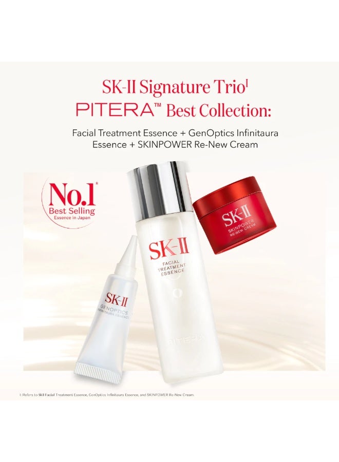 SK-II PITERA™ Best Collection Kit, Facial Treatment Essence 75ml, GenOptics Infinitaura Essence 10ml & SKINPOWER Re-New Cream 15g, Brightening & Hydrating Skincare Set for Radiant, Smooth & Crystal Clear-Looking Skin - Image 3