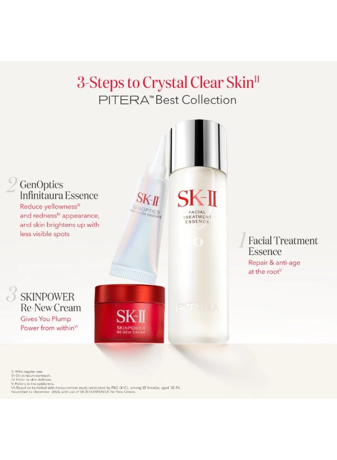 SK-II PITERA™ Best Collection Kit, Facial Treatment Essence 75ml, GenOptics Infinitaura Essence 10ml & SKINPOWER Re-New Cream 15g, Brightening & Hydrating Skincare Set for Radiant, Smooth & Crystal Clear-Looking Skin - Image 2