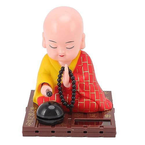 PRIMEFAIR Small Monk Cute Decoration Light Energy Sensing Solar Function Monks for Living Room, Car Dashboard (Multicolor) - Image 1