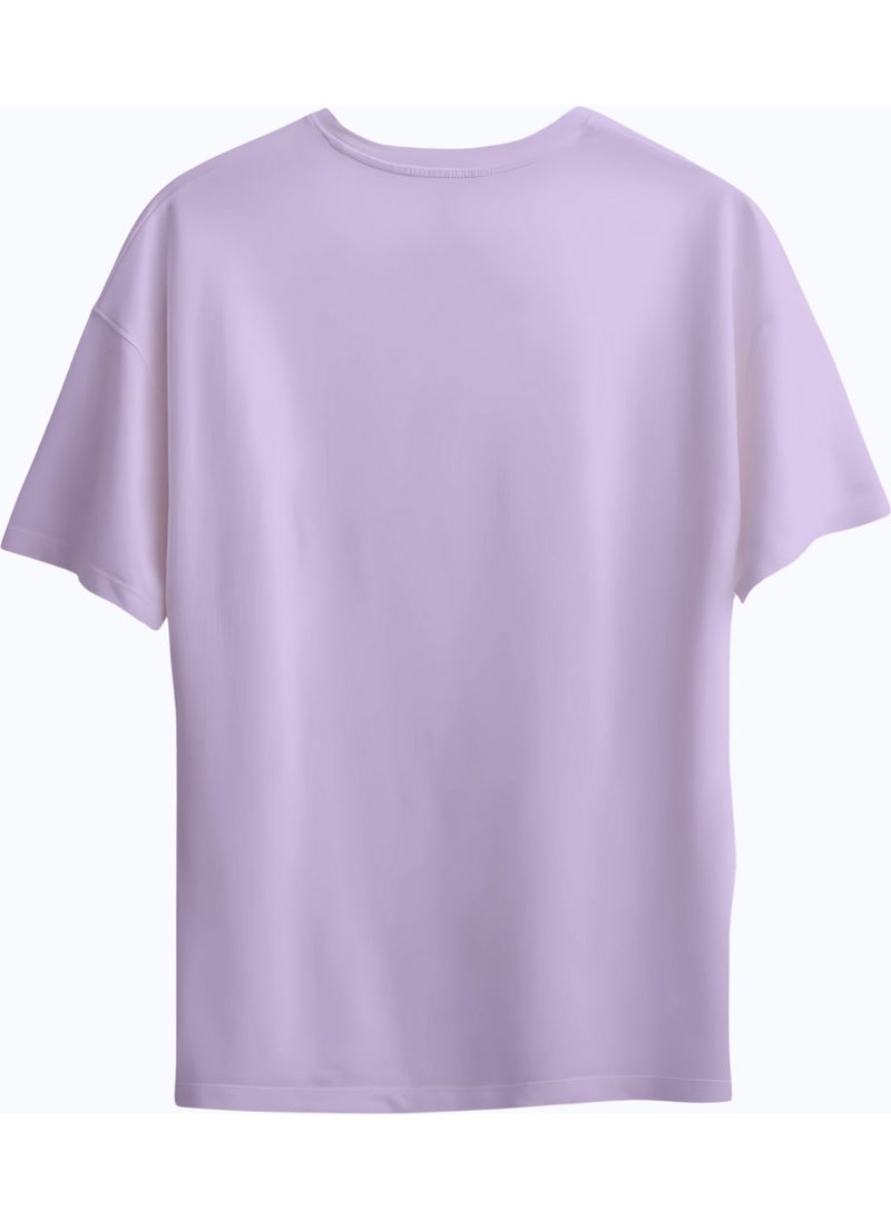 Alex Rosen 100% Cotton Jersey Oversize Unprinted Crew Neck Purple T-Shirt  - Image 2