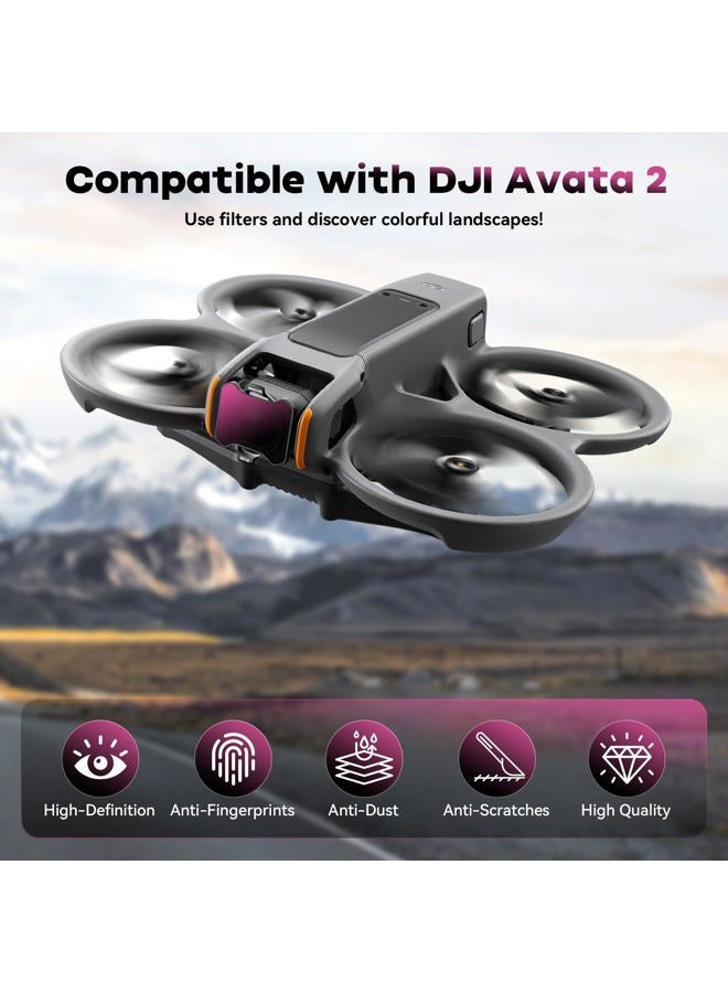 MINGVEN Avata 2 ND Filters, UV + CPL + ND Filters Set Camera Lens for DJI Avata 2 Drone Accessories - 6 Pack (CPL, UV, ND8, ND16, ND32, ND64) - Image 2