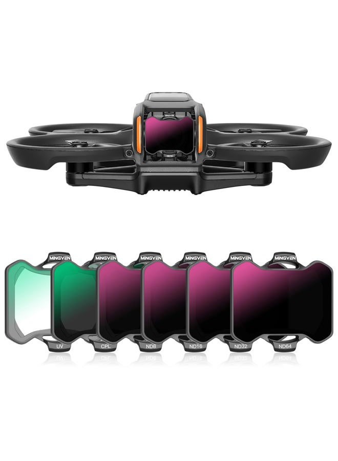 MINGVEN Avata 2 ND Filters, UV + CPL + ND Filters Set Camera Lens for DJI Avata 2 Drone Accessories - 6 Pack (CPL, UV, ND8, ND16, ND32, ND64) - Image 1