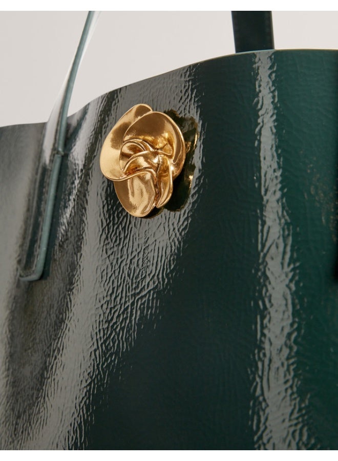 Ted Baker Rose Detail Crinkle Large Tote Bag - Image 3