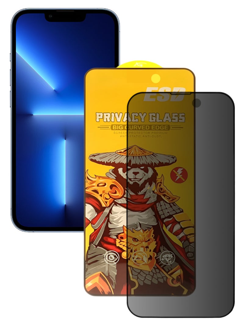 ESD Tempered Dustproof Privacy Glass Screen Protector Compatible For iPhone 13 Pro - Image 1