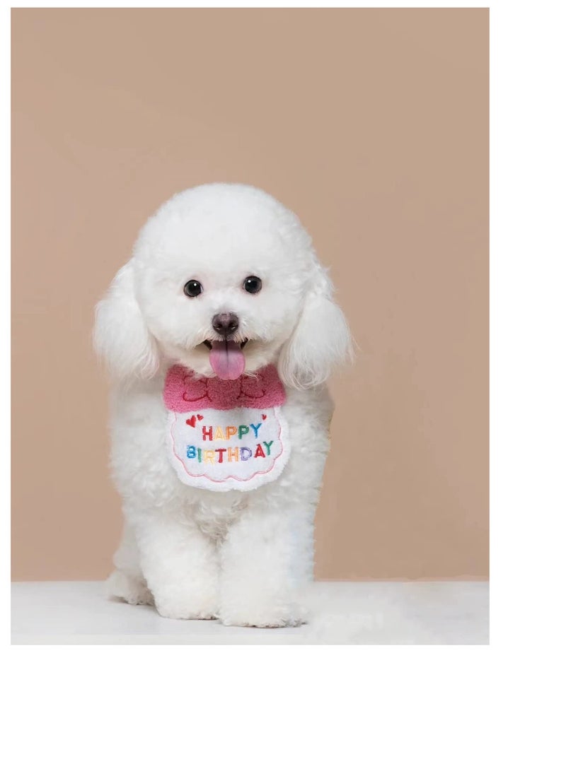 KASTWAVE 2 Pack Birthday Hat Scarf Set for Pet Puppy Cats,  Princess Cat Costumes for Cats, Cute Lace Bandanas for Cats, Pet Birthday Party Decorations Set (Pink) - Image 4