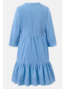Tchibo Women Embroidered Mini Dress, Blue  - Image 3
