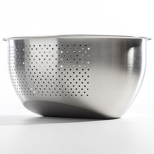 DOPMEP Rice Washer Strainer Bowl Stainless Steel Quinoa Washing Bowl With Side Drainers Colander for Cleaning Rinsing Fruits Vegetables and Beans Versatile Kitchen Tool - Image 1