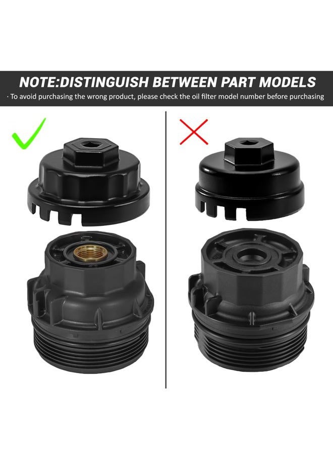 ELECHOI 64mm 14 Flutes/4 Slots Oil Filter Cap Wrench Removal Tool Socket Compatible with Toyota, Lexus, and Scion Vehicles Equipped with 2.5L to 5.7L engines, Black Heavy-Duty Aluminum - Image 3