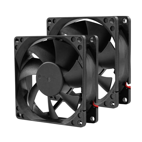 PANO-MOUNTS 80mm 3.15inch 8025 12V DC High-Performance 2-Pin XH2.54 Cooling Fan for PC Power Supply/Electronics Cooling 2-Pack - Image 1