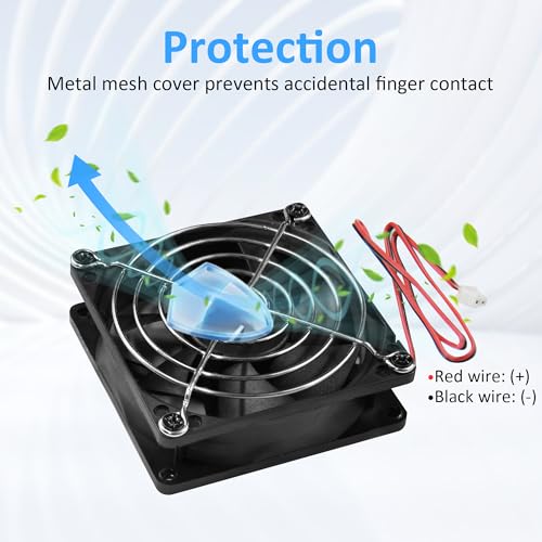 PANO-MOUNTS 80mm 3.15inch 8025 12V DC High-Performance 2-Pin XH2.54 Cooling Fan for PC Power Supply/Electronics Cooling 2-Pack - Image 4