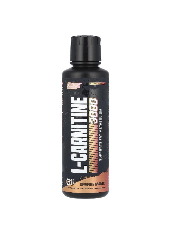 Nutrex Research Nutrex Research, L-Carnitine 3000, Orange Mango, 15.72 fl oz (465 ml) 