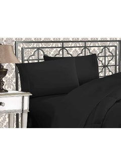 Elegant Comfort 1500 Premier Hotel Quality 4 Piece Bed Sheet Sets Deep Pockets Luxurious Wrinkle Free And Fade Resistant King Black  - Image 2