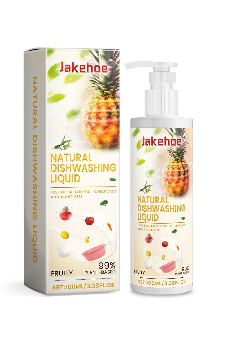 Jakehoe 100ml Veggie Fruit & Vegetable Wash, Gentle Multi-Purpose Cleaner for Kitchen Utensils, Dishes, Removes Oil, Dirt, Tough on Grease and Stains, and Perfect for Everyday Dishwashing - Image 1