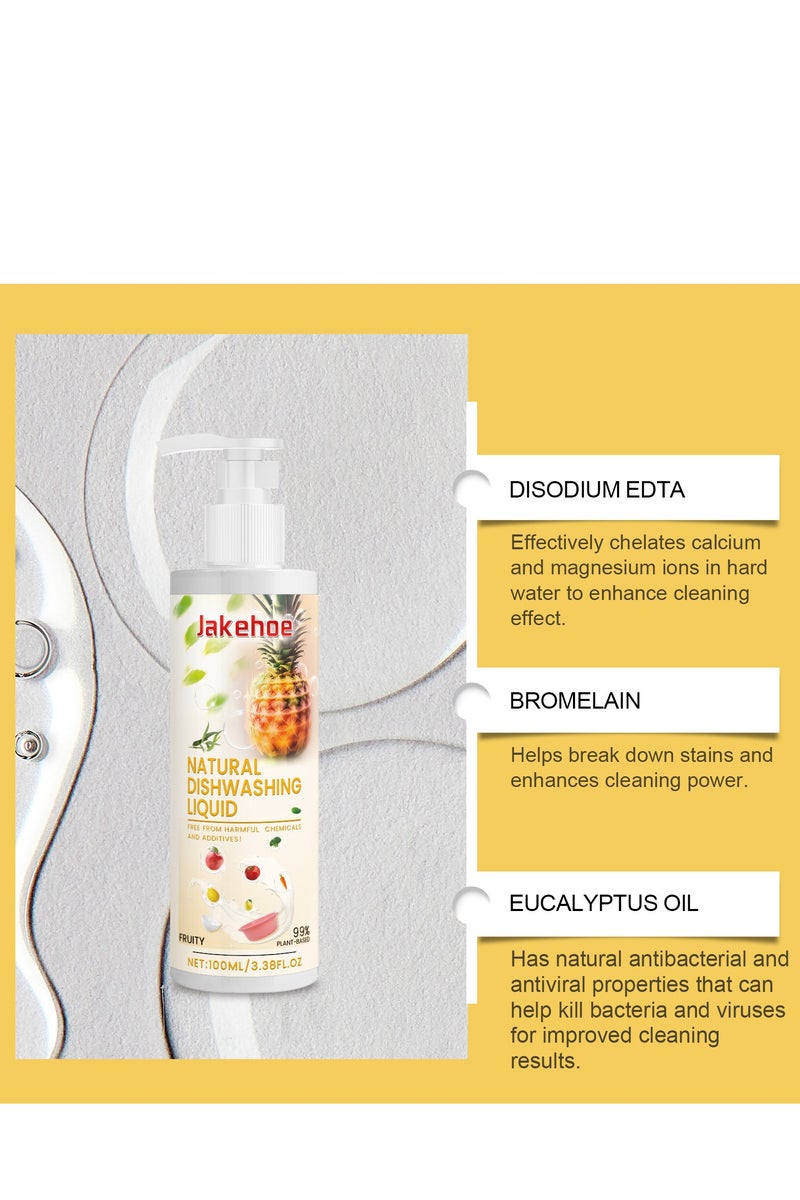 Jakehoe 100ml Veggie Fruit & Vegetable Wash, Gentle Multi-Purpose Cleaner for Kitchen Utensils, Dishes, Removes Oil, Dirt, Tough on Grease and Stains, and Perfect for Everyday Dishwashing - Image 3