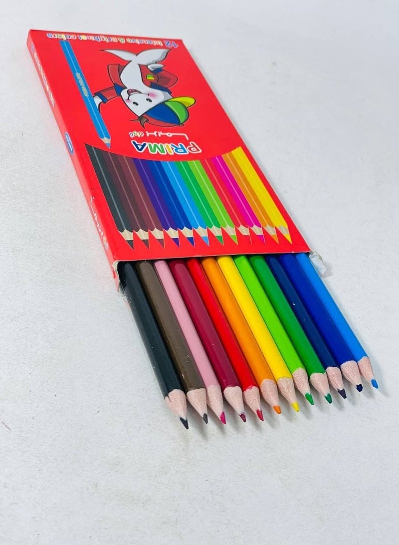 Prima wood colors in all colors with clean materials. Long pen. Box: 12 colors. - Image 1