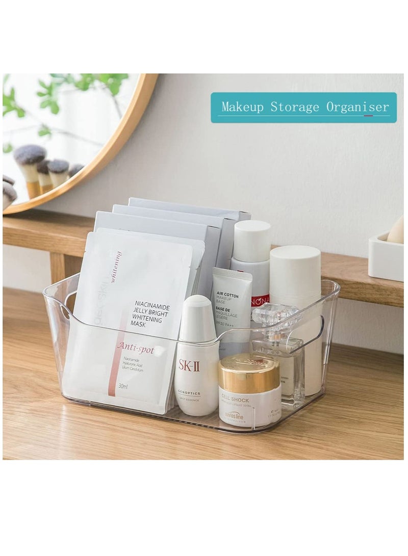 Excefore Clear Plastic Organiser Storage, 2Pcs Versatile Kitchen Organiser Tray for Desk, Makeup, Bathroom, Kitchen Pantry Cabinet  - Image 2