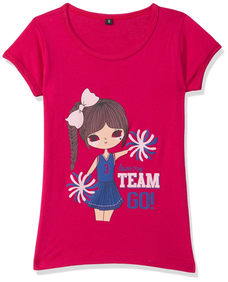 T2F Girl's Cotton Regular Fit T-Shirt(Pack of 5) - Image 2