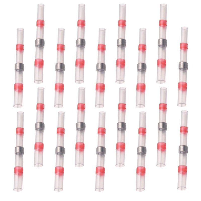 Garneck 100pcs 22-18awg Heat Shrink Solder Welding Butt Connectors Insulated Wire Terminals Red for Automotive Marine Electrical Wiring - Image 1