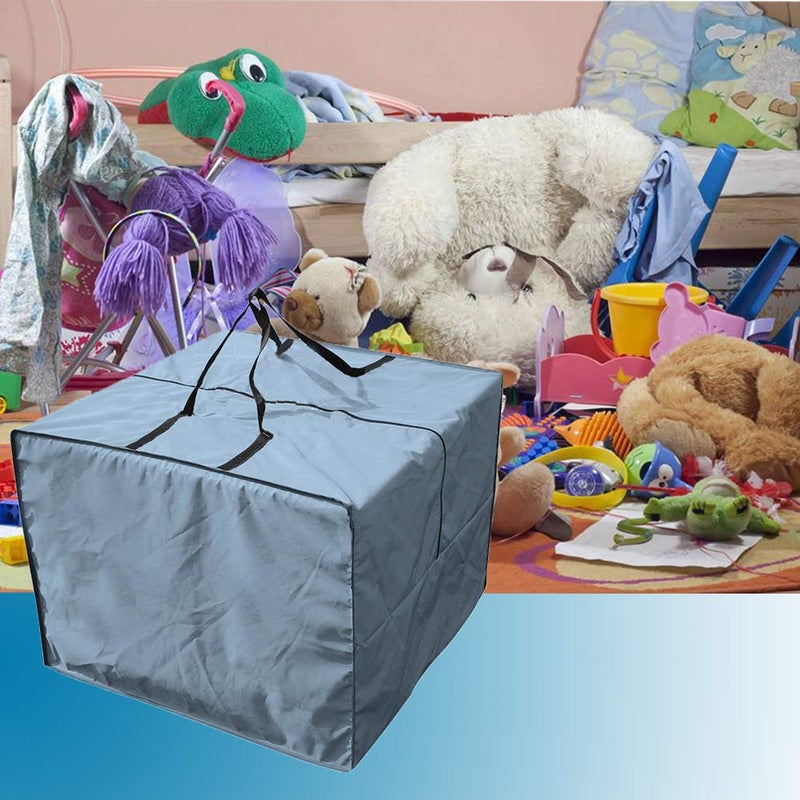 Outdoor Patio Furniture Seat Cushions Storage Bag with Zipper and Handles 32x32x24 Inches Waterproof Gray - Image 5