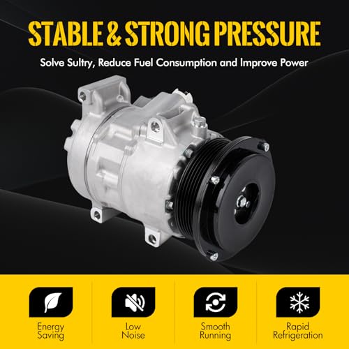 KUSATEC CO 11178JC AC Compressor Compatible with Toyota Camry 2007-2009/Hiace 2006-2012/RAV4 2006-2008; Air Conditioning Compressor CO 11178JC AC Compressor 2.4L 2.7L L4 - Image 2