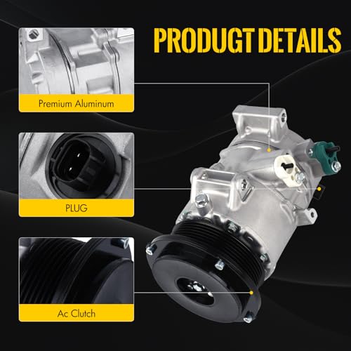 KUSATEC CO 11178JC AC Compressor Compatible with Toyota Camry 2007-2009/Hiace 2006-2012/RAV4 2006-2008; Air Conditioning Compressor CO 11178JC AC Compressor 2.4L 2.7L L4 - Image 4