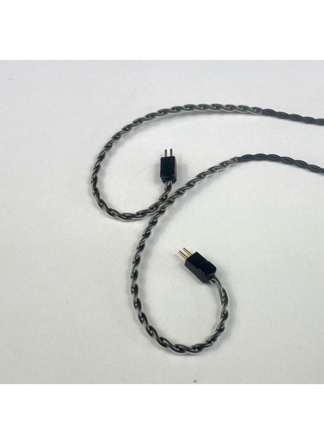 Generic - Four-strand Copper Silver-plated Black Twisted Shure Injection IE40MMCX0.78IE80QDCTFZ Headset Upgrade Cable-Color:0.78 Injection Molding-Length:3.5 Injection Elbow - Image 1