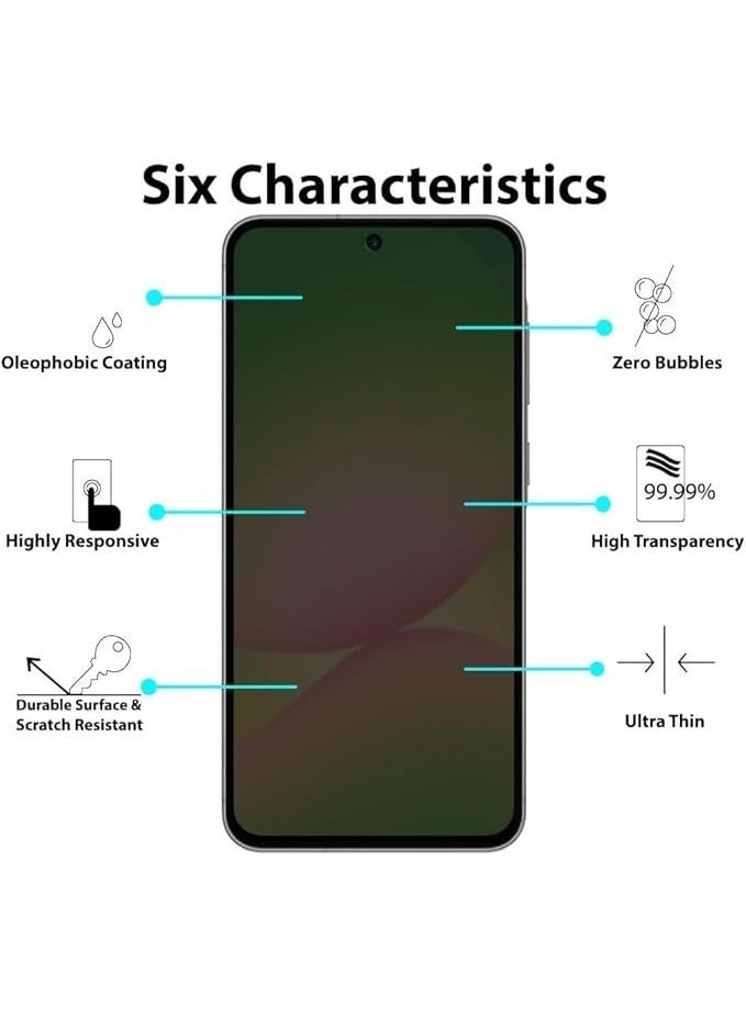 Tempered Glass Privacy Screen Protector For Samsung Galaxy A36 / Samsung Galaxy A56 – Anti-Spy, Bubble-Free, Scratch Resistant, Easy Installation [Not Support Fingerprint Unlock] - Image 3